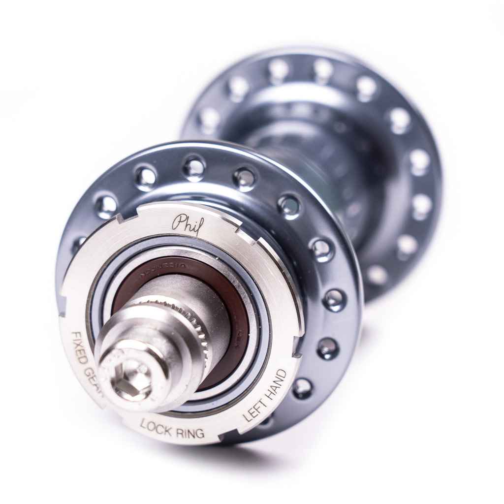 PHILWOOD* low flange track hub rear (gunmetal) - BLUE LUG