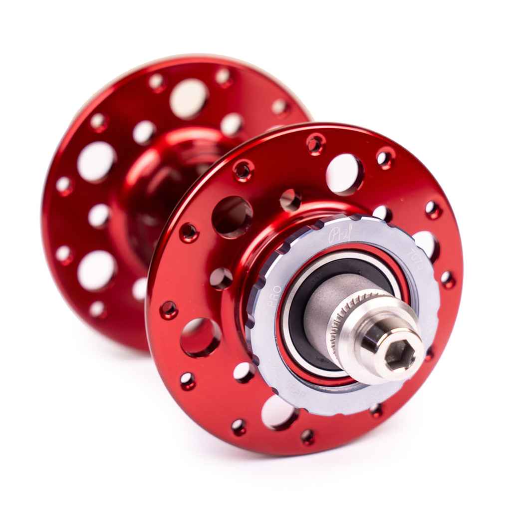 PHILWOOD* Pro high flange track hub rear (red) - BLUE LUG