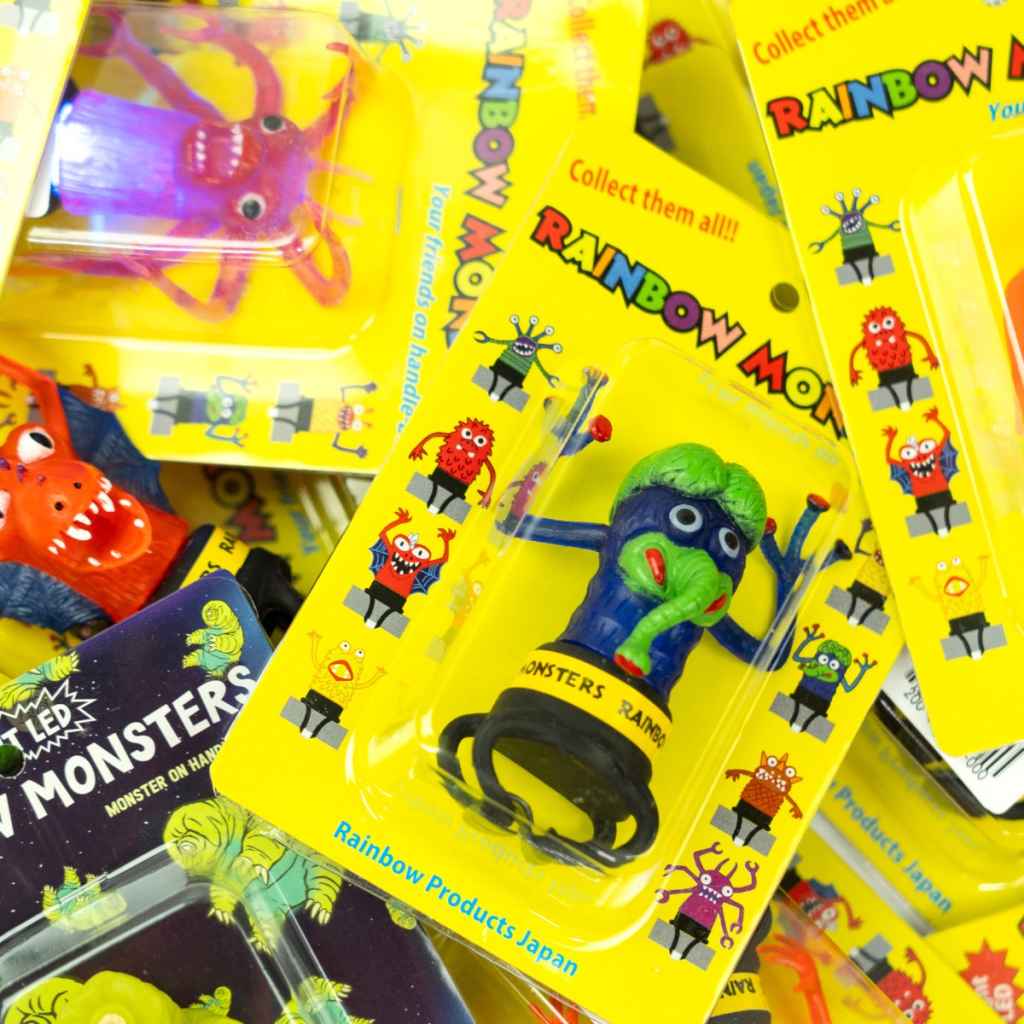 RAINBOW MONSTERS* bicycle lights (jake the jailbird) - BLUE LUG