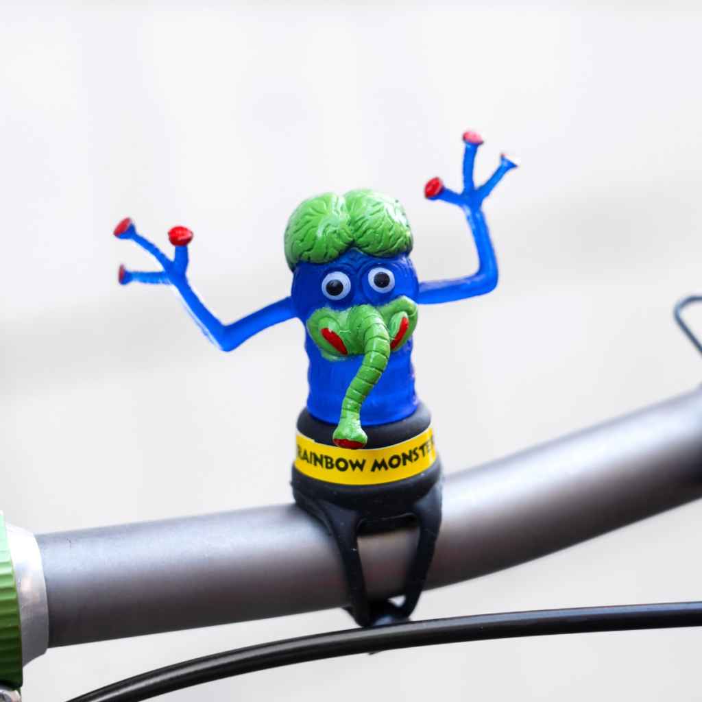 RAINBOW MONSTERS* bicycle lights (jake the jailbird) - BLUE LUG