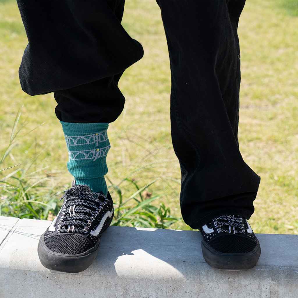 BLUE LUG×SOCKGUY* guardrail socks (green) - BLUE LUG ONLINE STORE