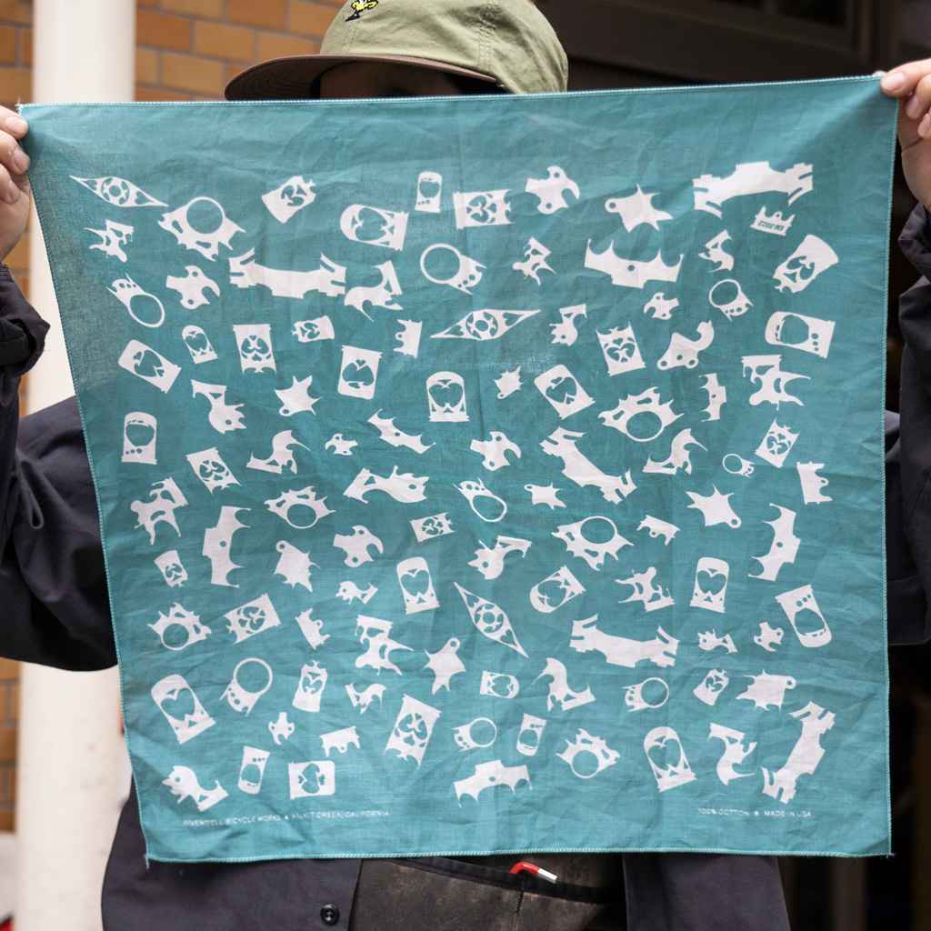 Tanner Goods ターナーグッズ。リベンデルワッペン付 RIVENDELL* lug bandana (blue green) - BLUE LUG ONLINE STORE
