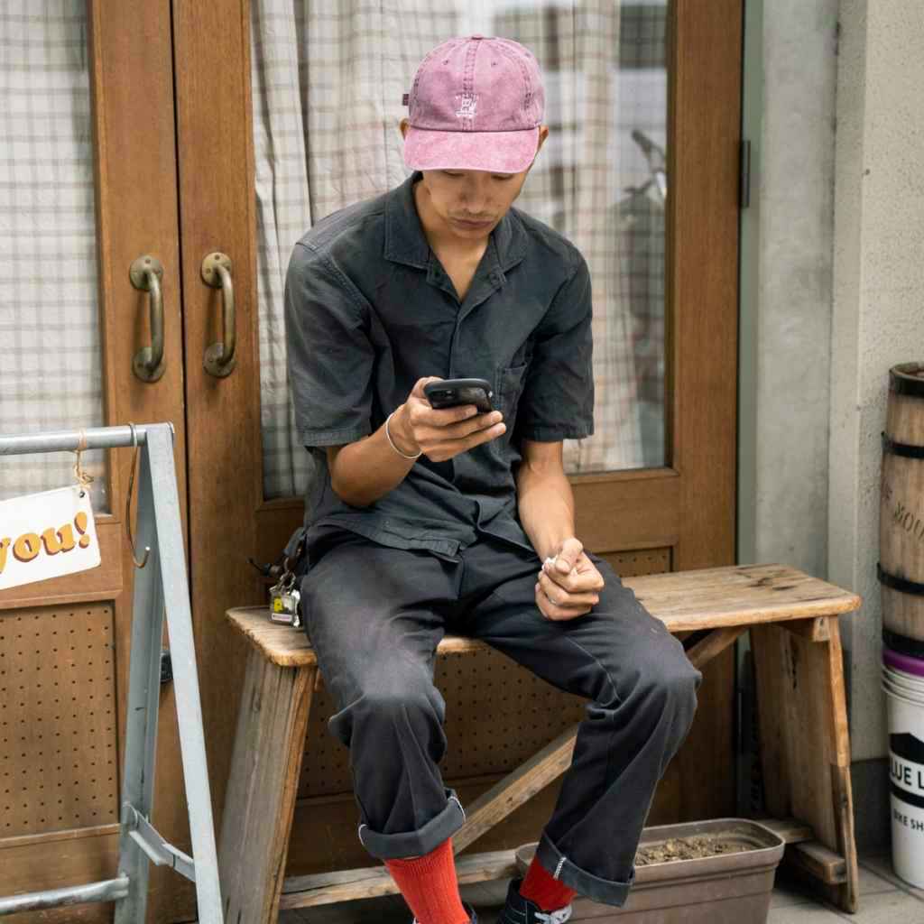 BLUE LUG* tandem cap (fade black) - BLUE LUG ONLINE STORE