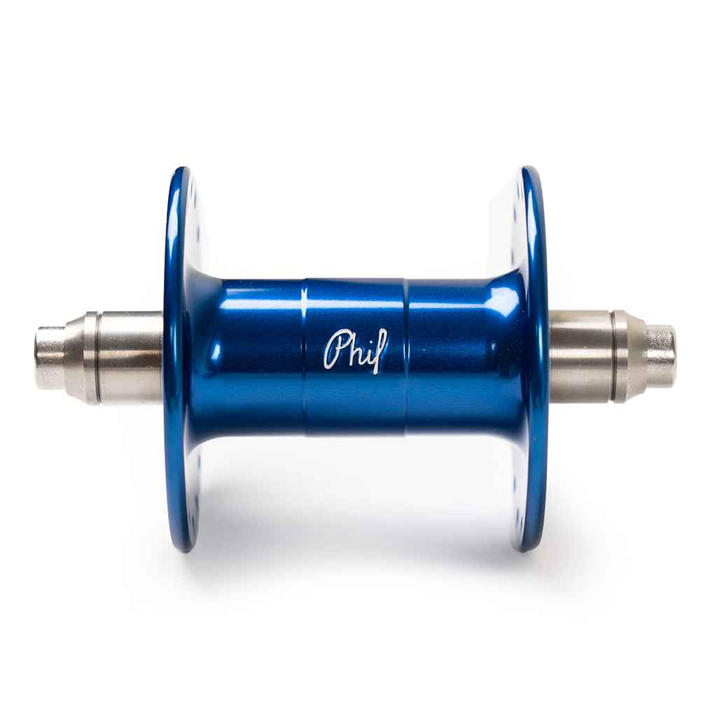 PHIL WOOD* high flange track hub front (blue) - BLUE LUG ONLINE STORE