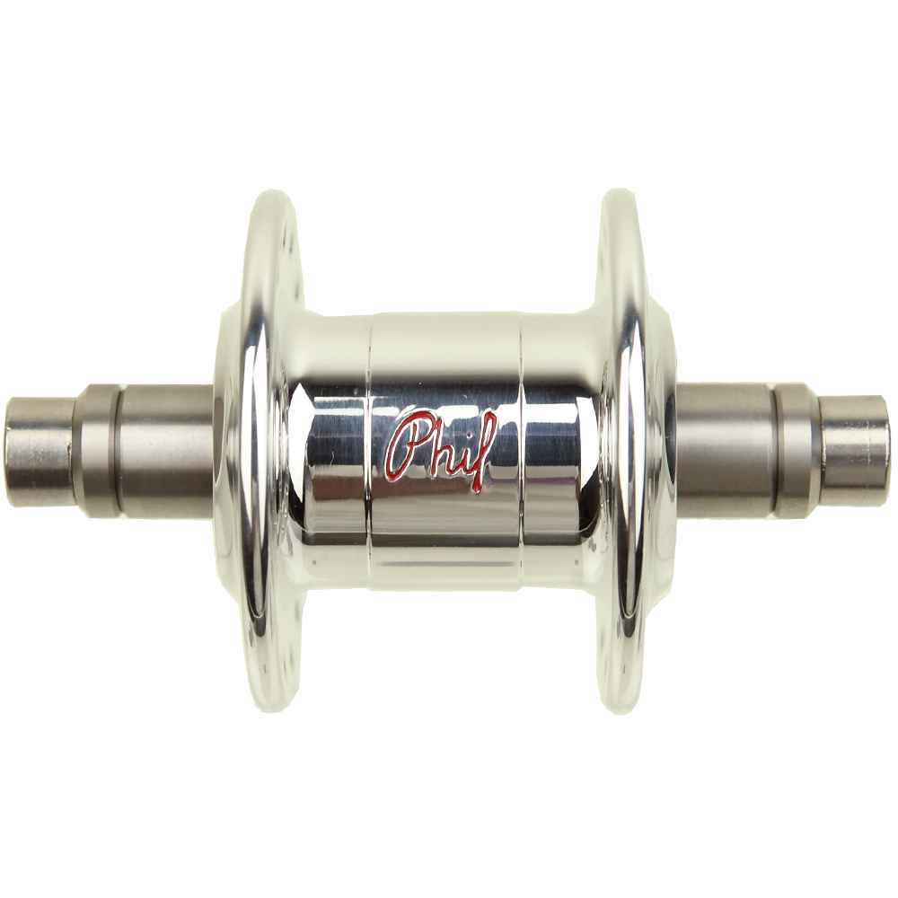 PhilWood narrow flange hub(幅74mm) ホイール付き PHILWOOD* narrow flange hub front (black/28h) - BLUE LUG