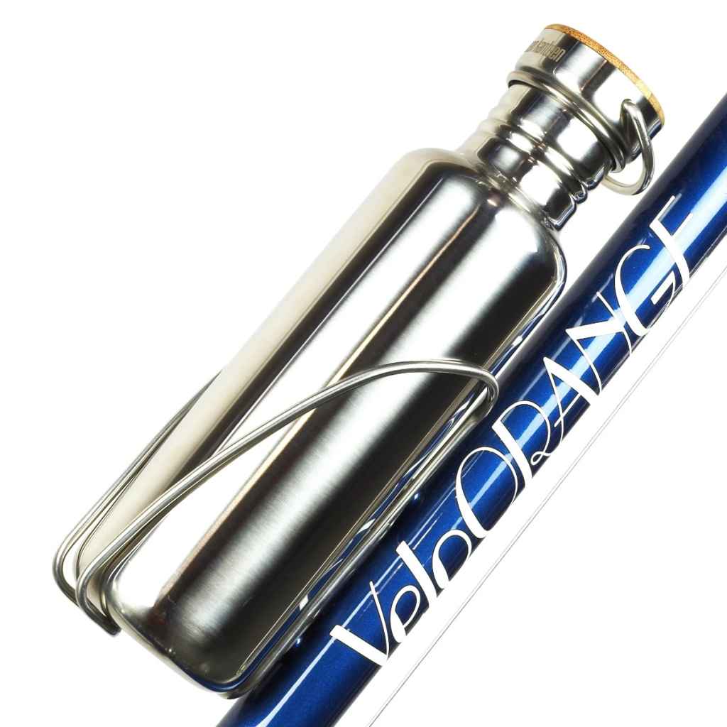 VELO ORANGE* moderniste stainless steel cage (silver) - BLUE LUG