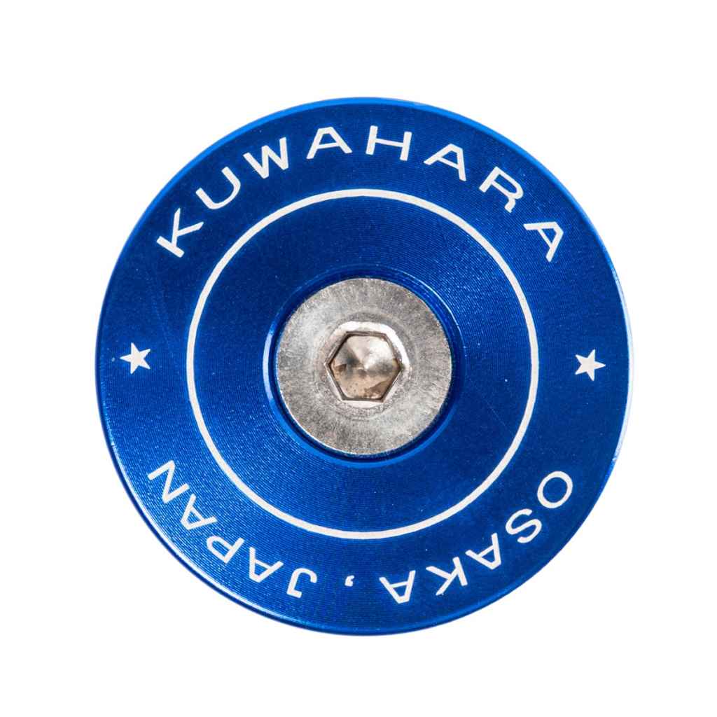 KUWAHARA* retro inspired stem cap (blue) - BLUE LUG ONLINE STORE