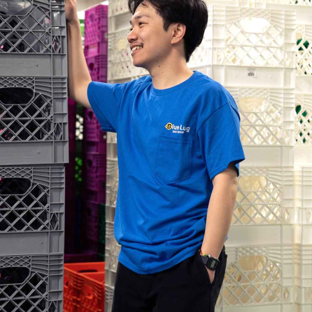 BLUE LUG* company pocket t-shirt (blue) - BLUE LUG ONLINE STORE