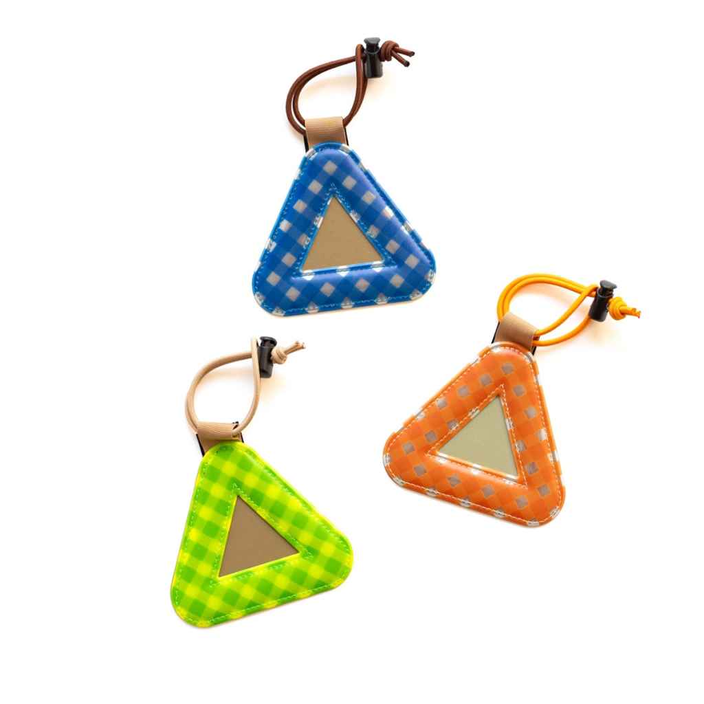 BLUE LUG* FRIDAY triangle reflector (orange/gingham) - BLUE LUG