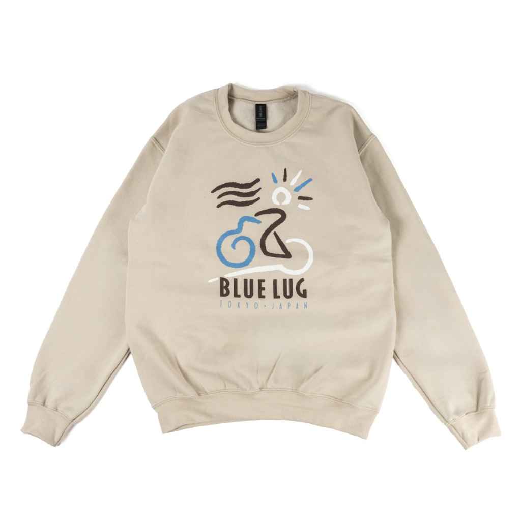 BLUE LUG* ride on air crewneck sweatshirt (sand) - BLUE LUG ONLINE 