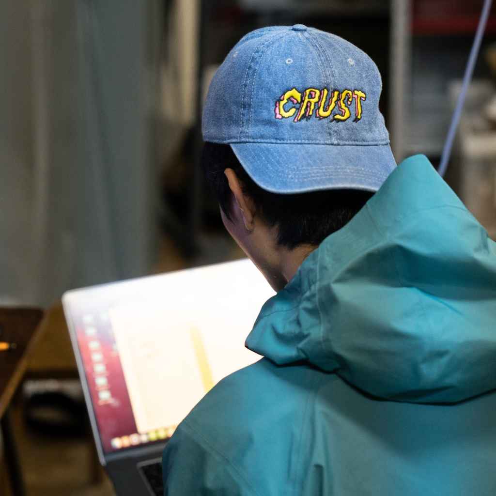 CRUST BIKES* crust embroidered hat (denim) - BLUE LUG ONLINE