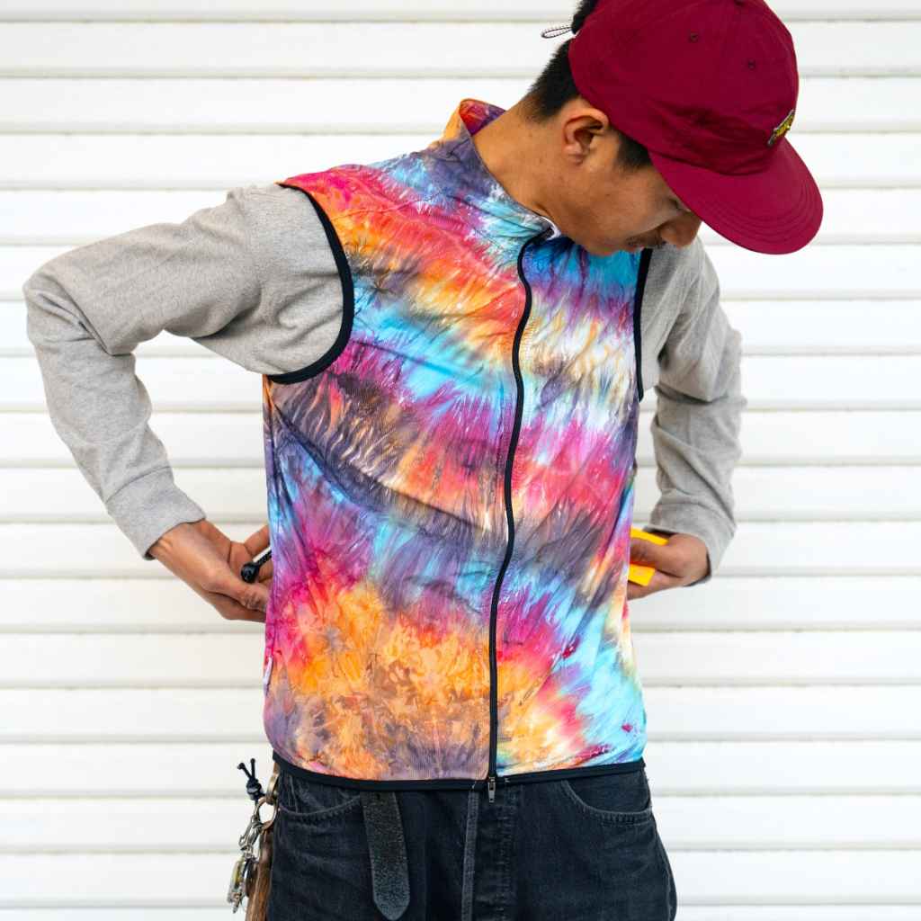 RINGTAIL×TEAM DREAM* breezer vest (tie dye) - BLUE LUG