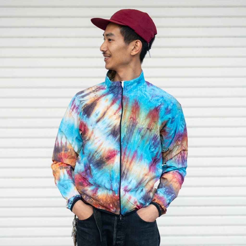 RINGTAIL×TEAM DREAM* breeze breaker jacket (tie dye) - BLUE