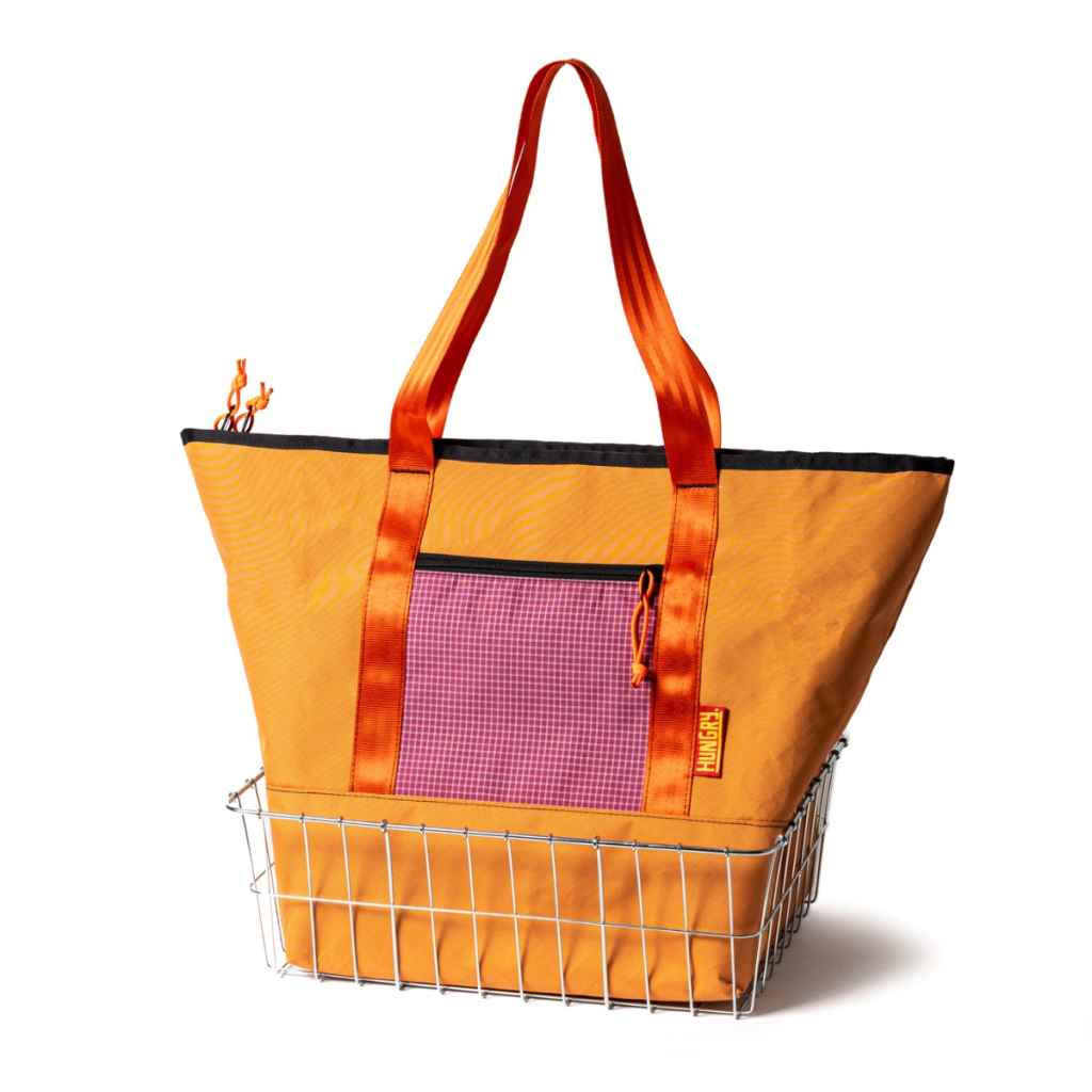 HUNGRY* fancy tote 139 (ecopak marigold/grid berry) - BLUE LUG