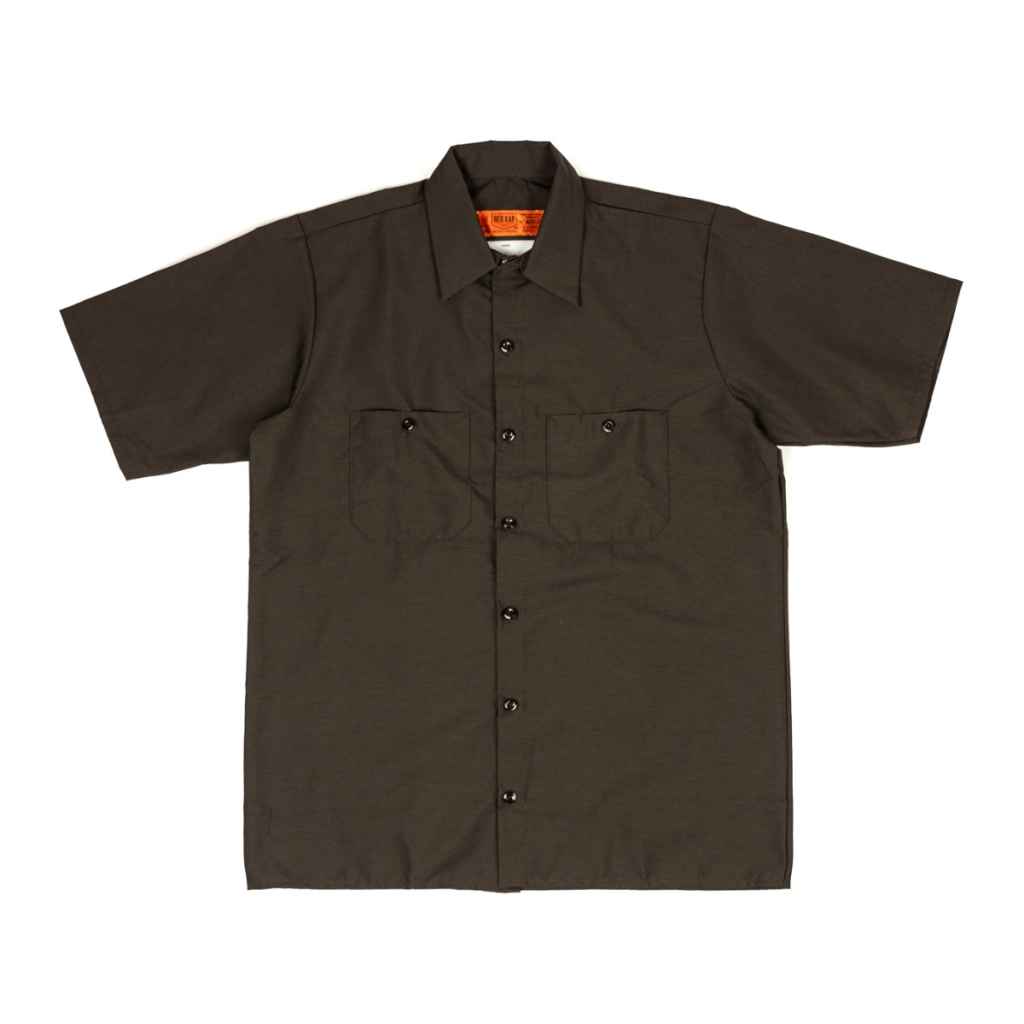 BLUE LUG* box cut mechanic short sleeve shirt (brown) - BLUE