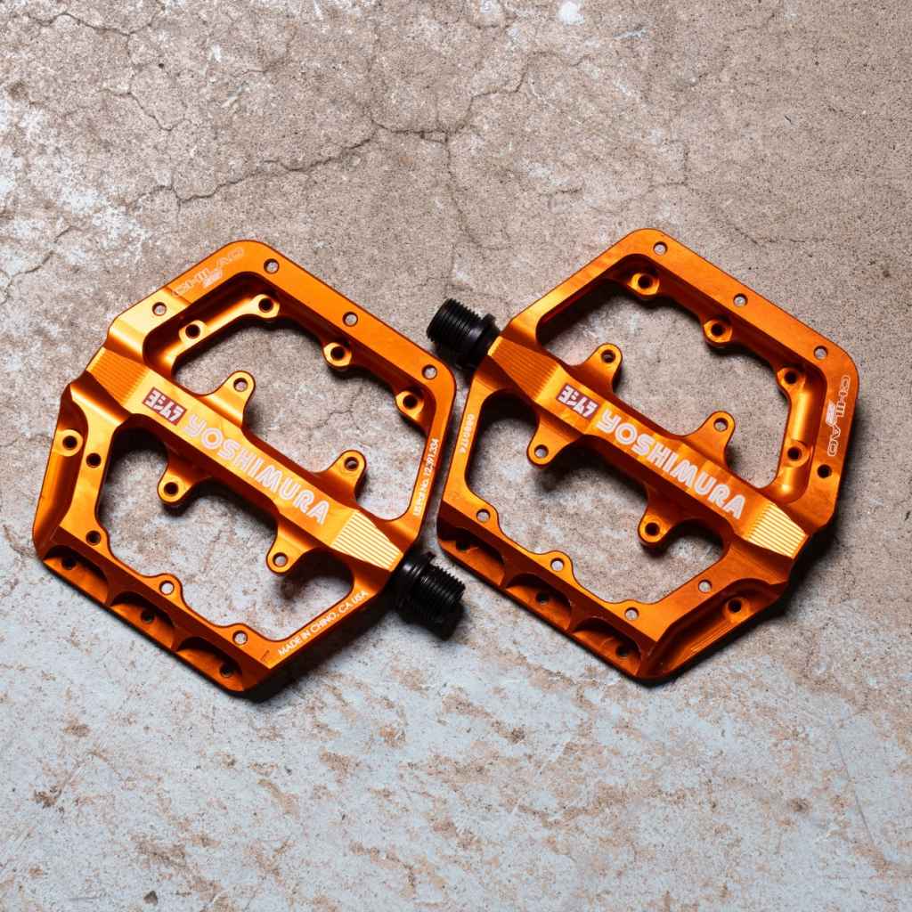 YOSHIMURA* chilao ss large pedal limited (orange) - BLUE LUG