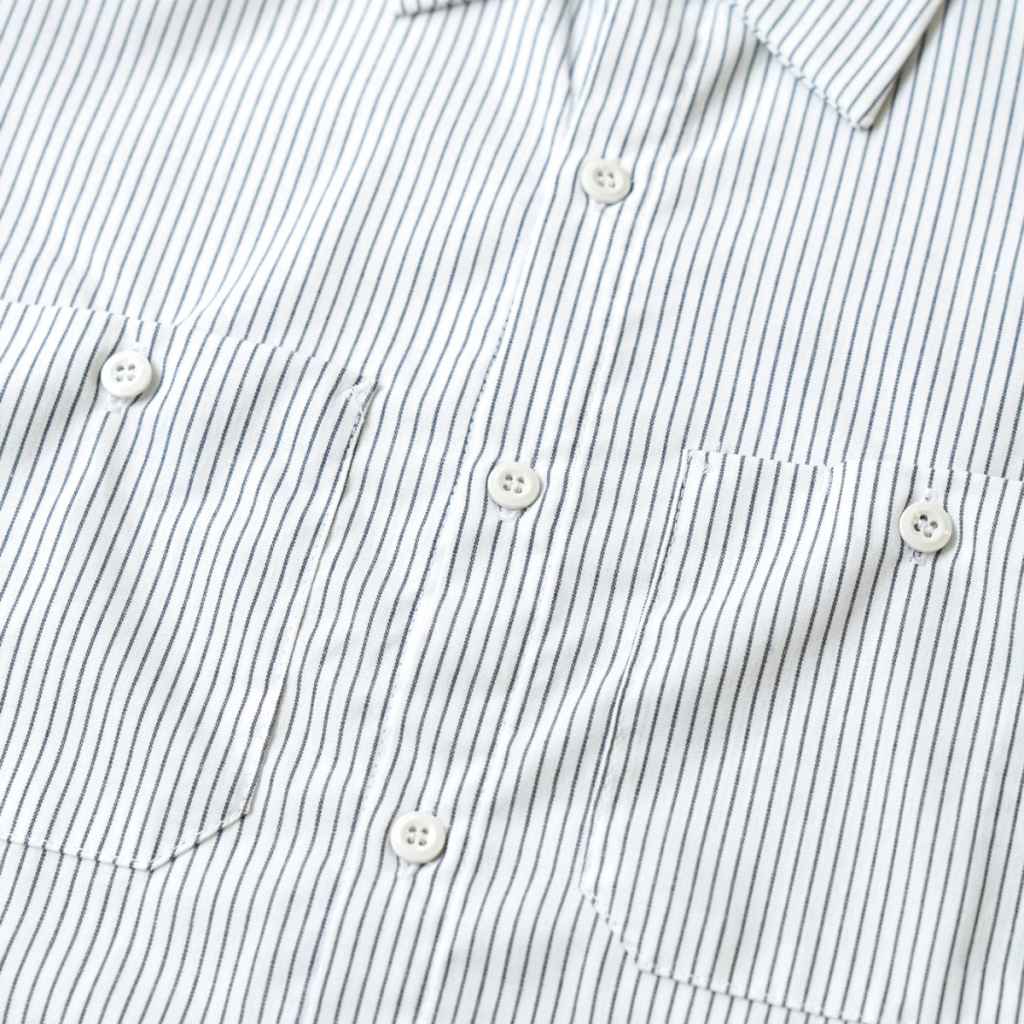 BLUE LUG* box cut mechanic shirt (white charcoal stripe