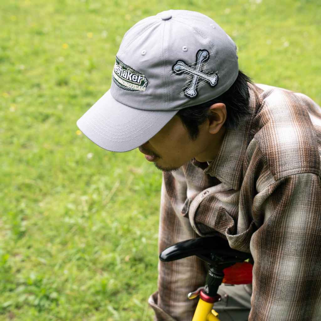 BONESHAKER MTB* chainlink cap (gravel grey) - BLUE LUG