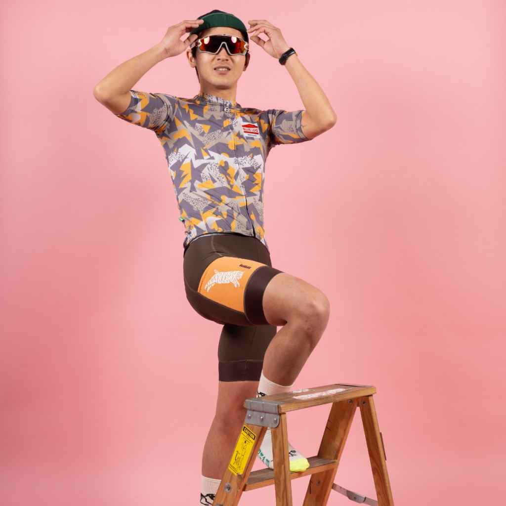 TEAM DREAM BICYCLING TEAM チームドリーム　ビブ　L TEAM DREAM×BLUE LUG* cargo bib (brown) - BLUE LUG ONLINE STORE