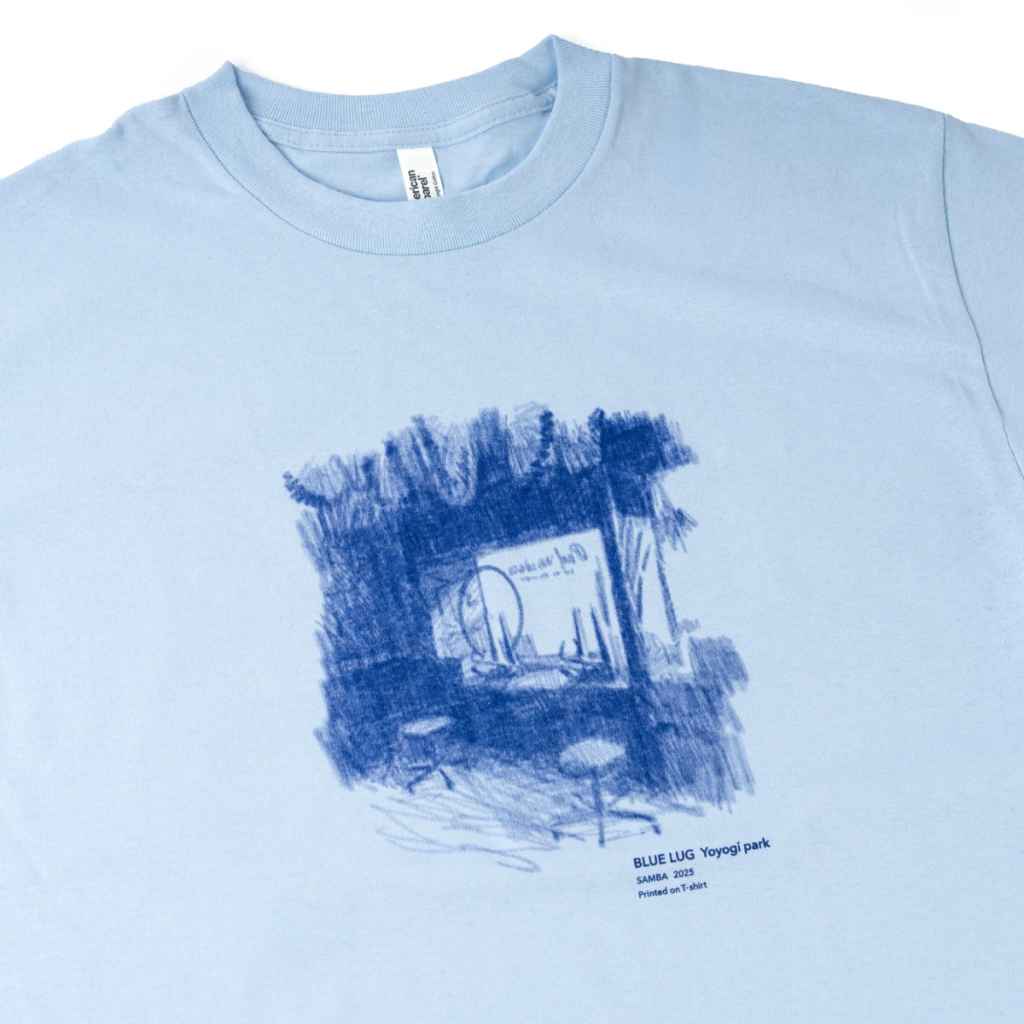 新品未使用　Tシャツ　Mサイズ　ブルーラグ　blue lug BLUE LUG* sketch t-shirt (powder blue) - BLUE LUG ONLINE STORE