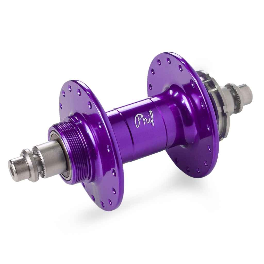 PHILWOOD* high flange track hub rear (purple/fix&free) - BLUE LUG