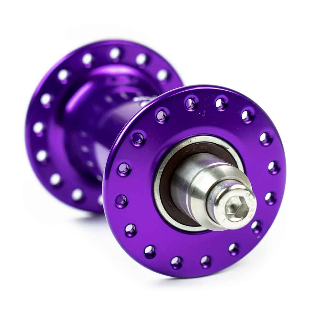 PHILWOOD* low flange track hub front (purple) - BLUE LUG