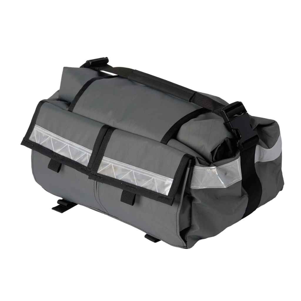 ILE* porteur rack bag reflective (x-pac/grey) - BLUE LUG