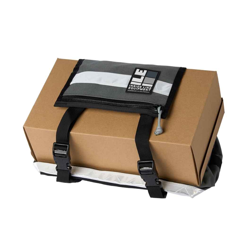 ILE* porteur rack bag small reflective (cordura/grey) - BLUE LUG