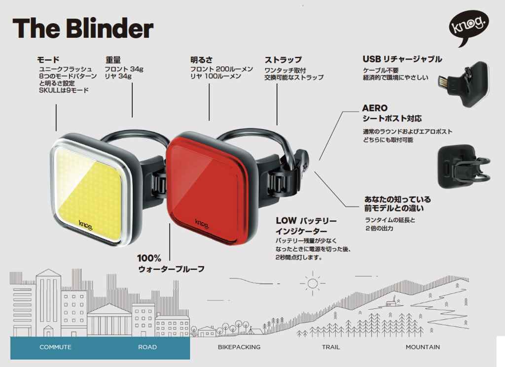 knog. ( ノグ ) テールライト BLINDER V BOLT ( ブラインダー V