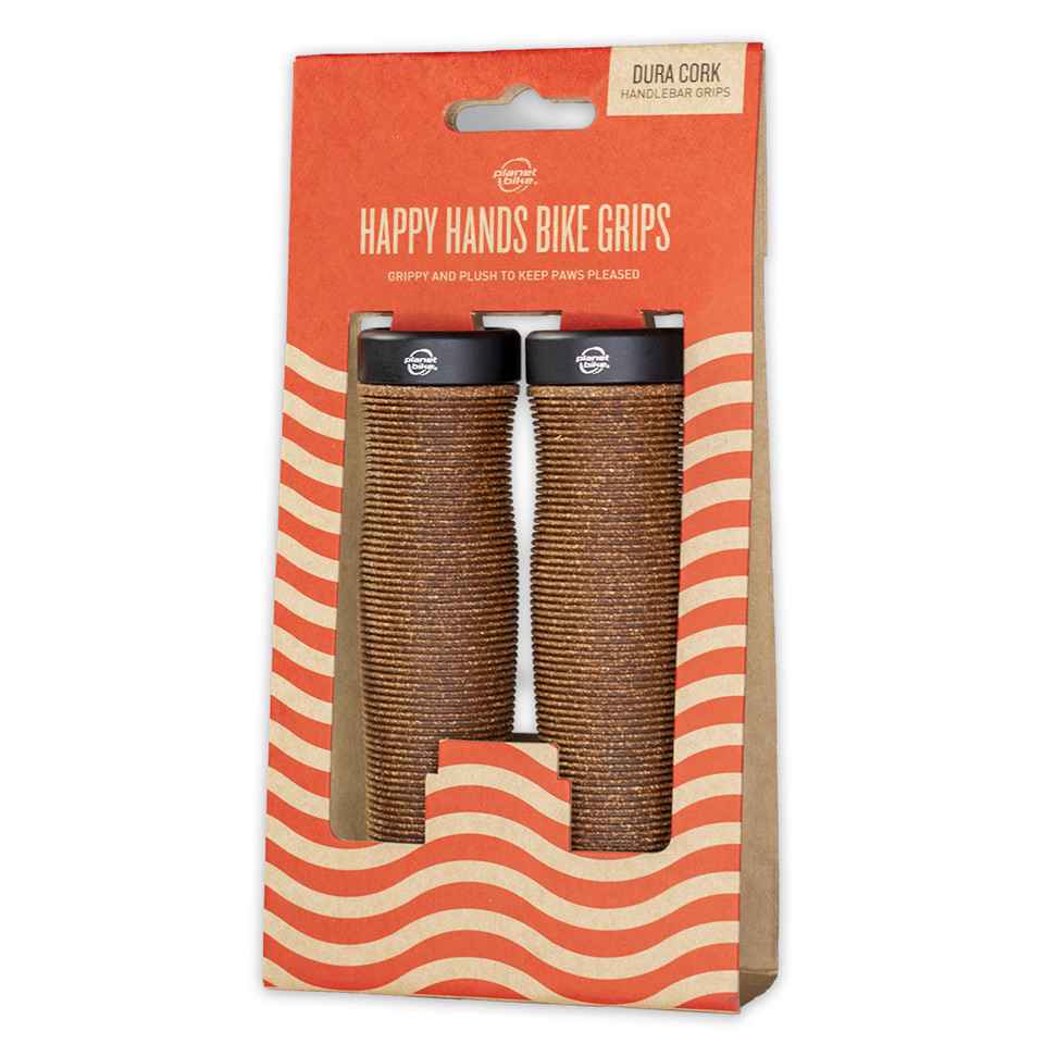 PLANET BIKE* happy hands duracork lock-on grip (brown) - BLUE LUG
