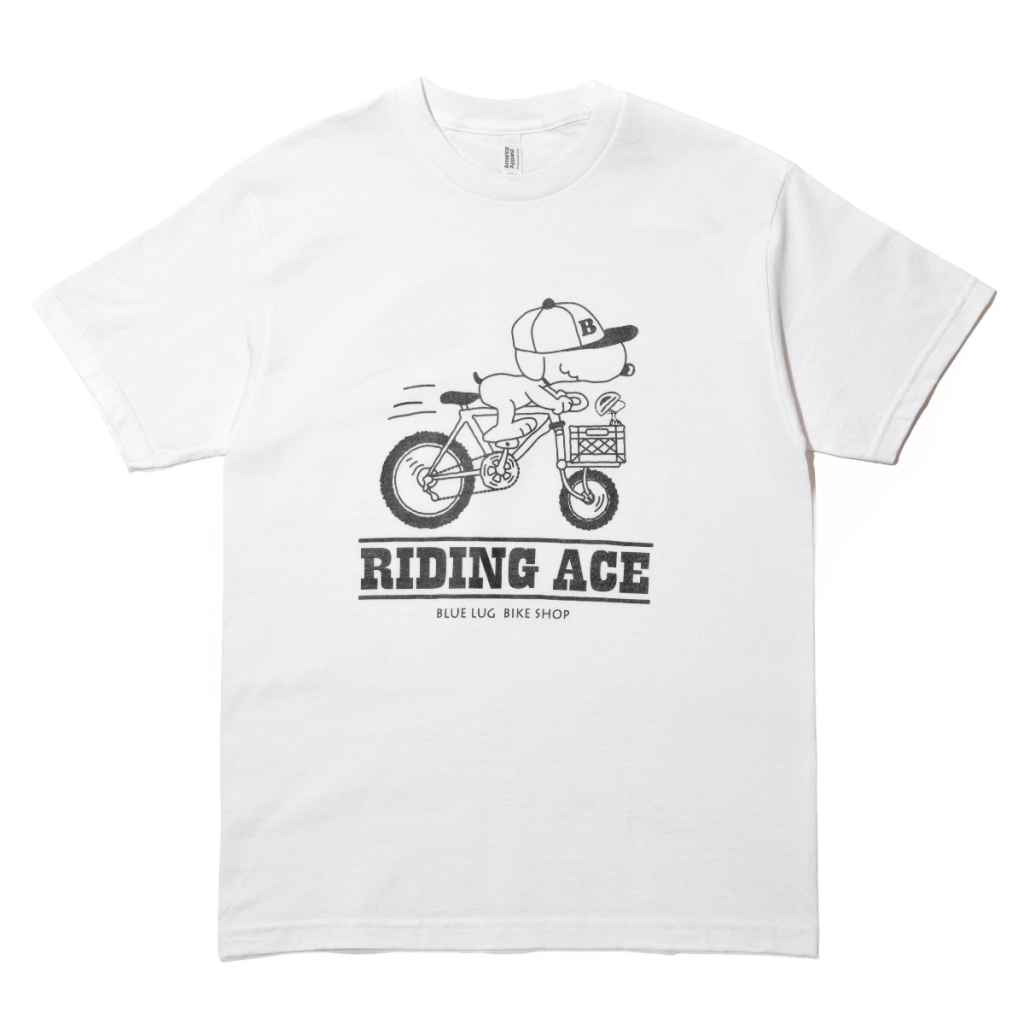 BLUE LUG* riding ace t-shirt (white) - BLUE LUG ONLINE STORE