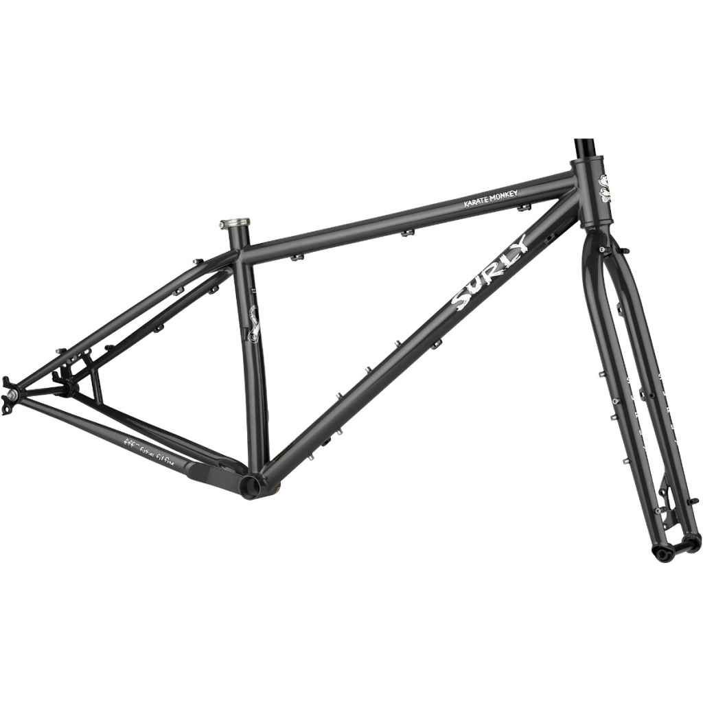 SURLY* karate monkey frame&fork set (hi-viz black) - BLUE LUG