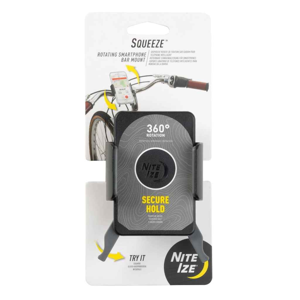 *NITE IZE* squeeze rotating smartphone bar mount (black)　
