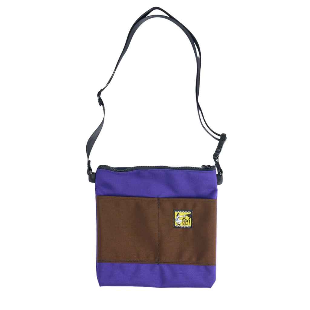 TAXI BAGS* pouch with strap (L/purple/brown) - BLUE LUG ONLINE STORE