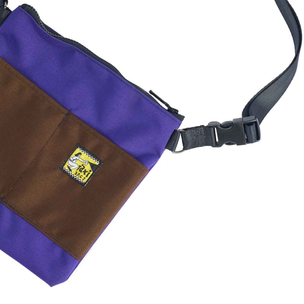 TAXI BAGS* pouch with strap (L/purple/brown) - BLUE LUG ONLINE STORE