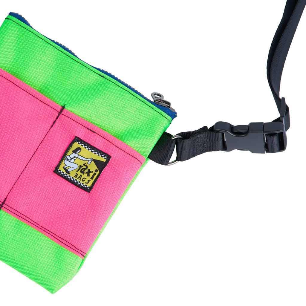 TAXI BAGS* pouch with strap (S/flash green/flash pink) - BLUE LUG
