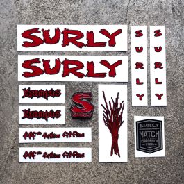 SURLY* krampus new frame decal set (metallic red) - BLUE LUG SURLY* krampus new frame decal set (metallic red) - BLUE LUG