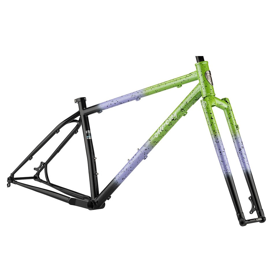 *ALL CITY* electric queen 27.5 frame&fork set (blue lime splatter)