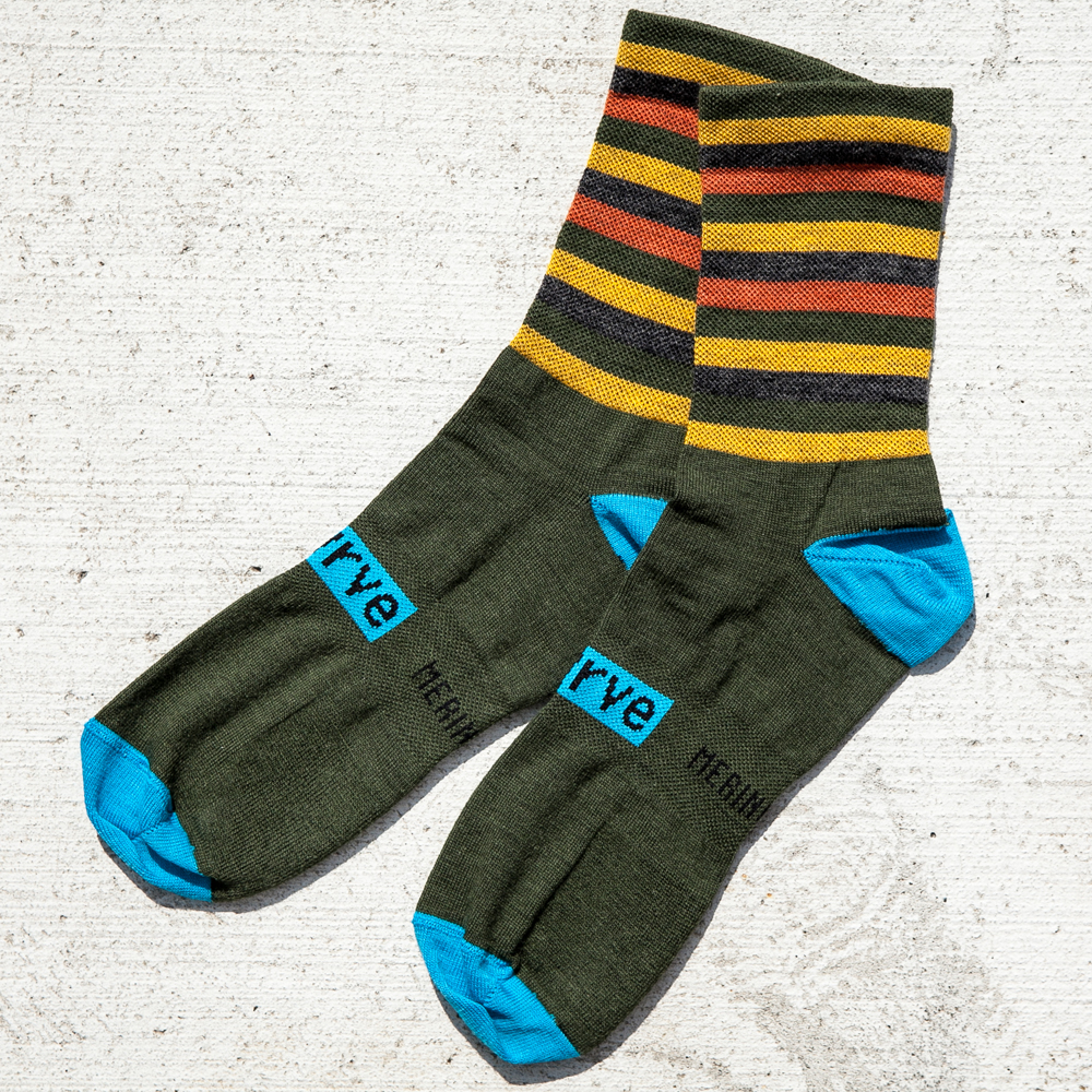 *SWRVE* merino wool socks (forest stripe)