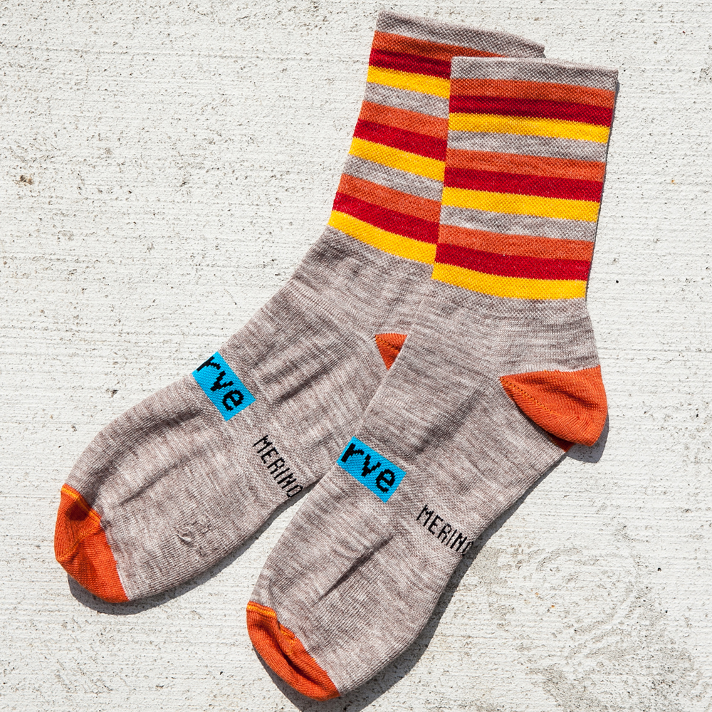 *SWRVE* merino wool socks (oatmeal stripe)